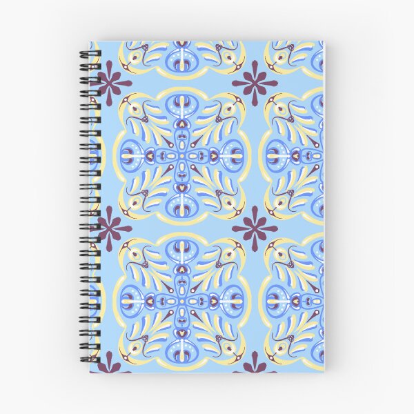 Item preview, Delicate blue-yellow pattern in the style of Italian tiles designed and sold by Valentina-ty.