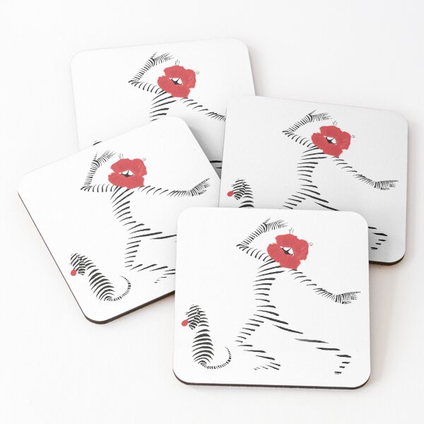 Item preview, Shy Compliments – Striped Dog and Lips Lady designed and sold by Tanya Pescada.