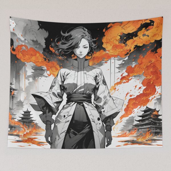 Item preview, Woman surrounded by fire designed and sold by MaBakerArt.