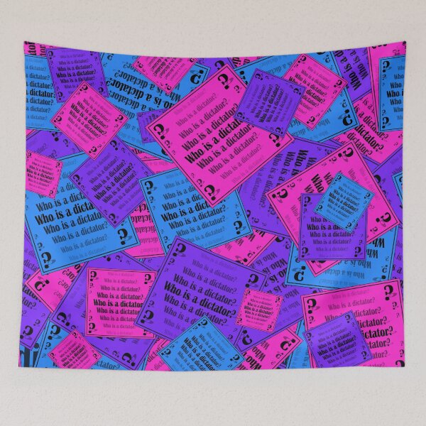 Item preview, A bright pattern of signs with the question "Who is a dictator?" designed and sold by Cherevan.