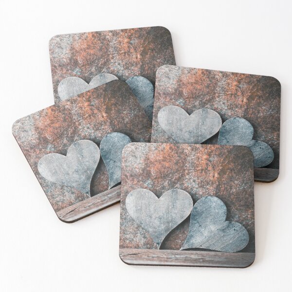 Item preview, Distressed Blue Hearts in Rough Rustic Setting designed and sold by CountyKent.