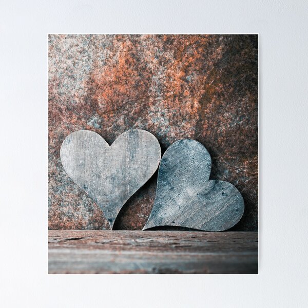 Item preview, Distressed Blue Hearts in Rough Rustic Setting designed and sold by CountyKent.