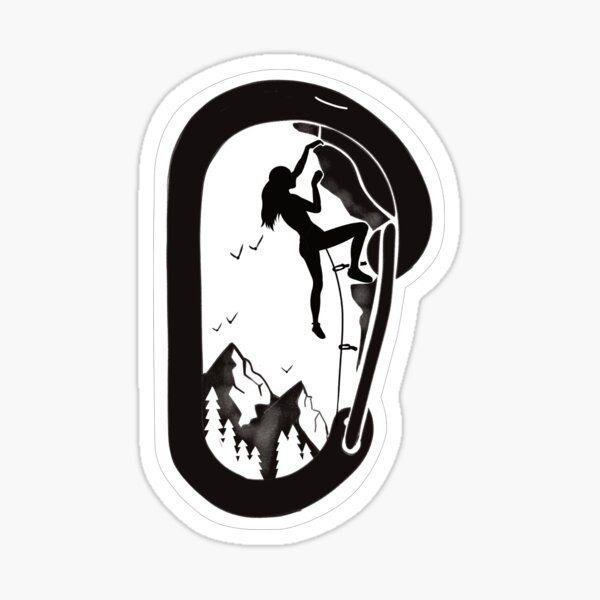 Aperçu de l'œuvre Mousqueton d'escalade avec montagnes créée et vendue par airbrushDC.