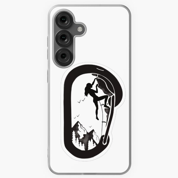 Item preview, Carabiner Climber with Mountains designed and sold by airbrushDC.