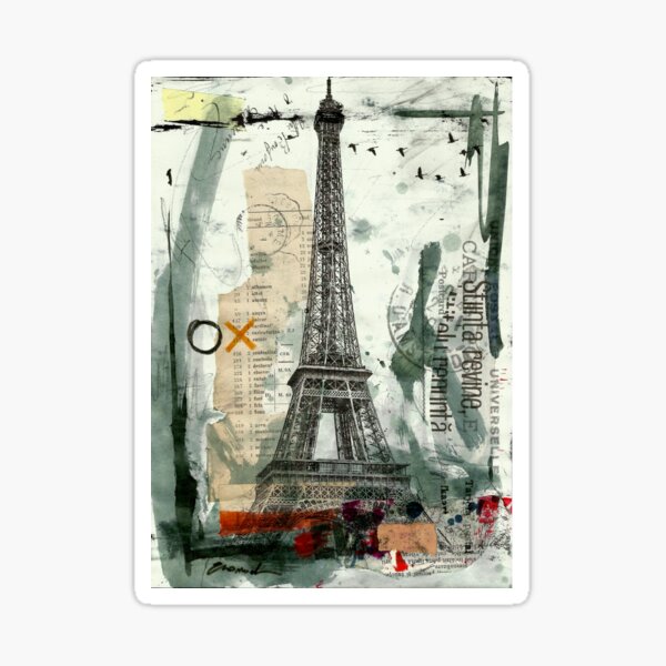 Item preview, Eiffel Tower Collage – Modern Abstract Paris Art designed and sold by art2print.