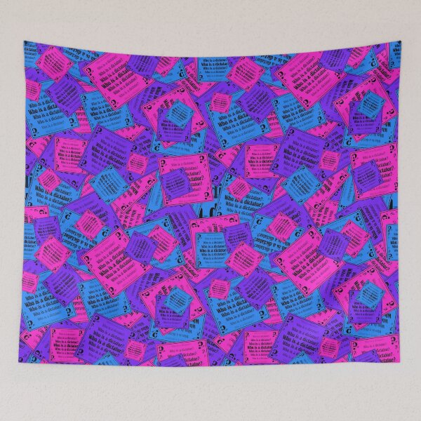 Item preview, A bright pattern of signs with the question "Who is a dictator?" designed and sold by Cherevan.