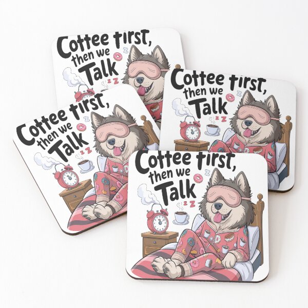 Item preview, Coffee First, Then We Talk – Lazy Malamute Mood designed and sold by Petpixy.