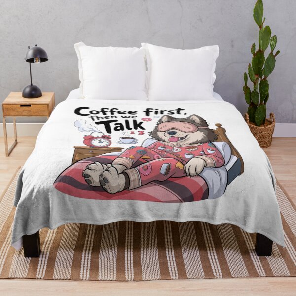 Item preview, Coffee First, Then We Talk – Lazy Malamute Mood designed and sold by Petpixy.