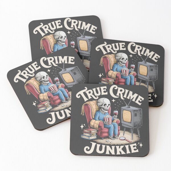 Item preview, True Crime Junkie - 80s Retro Skeleton designed and sold by Beanster-nl.