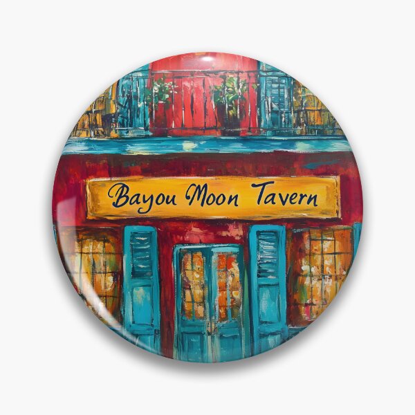 Item preview, New Orleans Nightlife Awaits - A Colorful Bayou Moon Tavern of Warmth and Celebration Abstract Digital AI Art designed and sold by OlfactoART Studio.