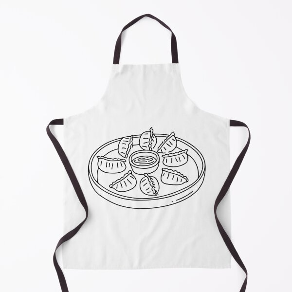 Item preview, Plate of gyoza with dipping sauce on table designed and sold by rasagamastore.