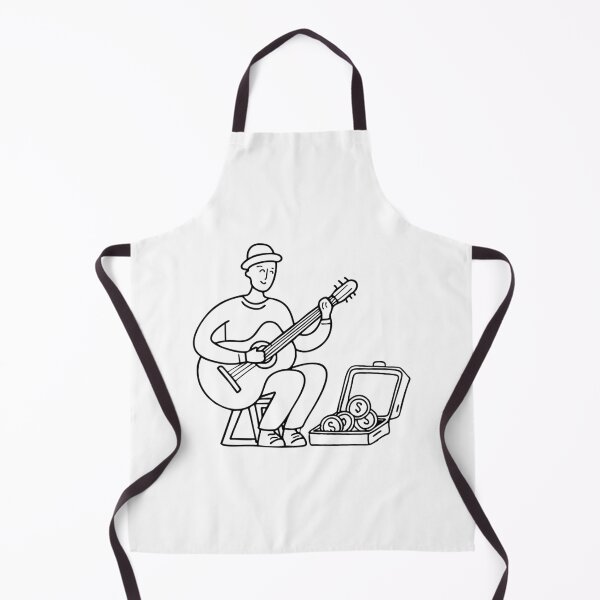 Item preview, Street musician playing guitar with tip box designed and sold by rasagamastore.