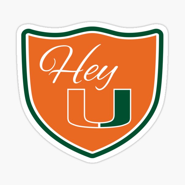 Item preview, Hey U! in miami inspired colors. University Sticker. designed and sold by field3.