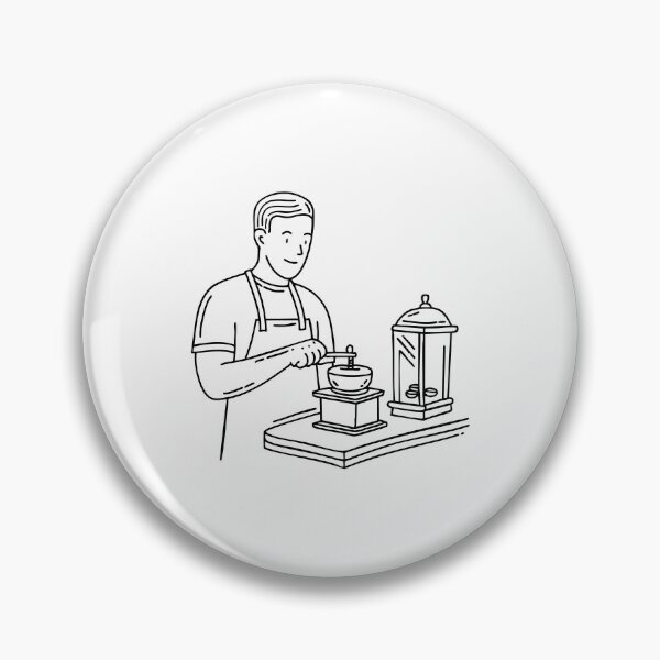 Item preview, Barista using a coffee grinder in cafe designed and sold by rasagamastore.