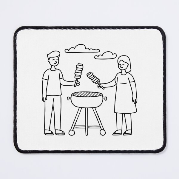 Item preview, Family grilling food on a barbecue designed and sold by rasagamastore.