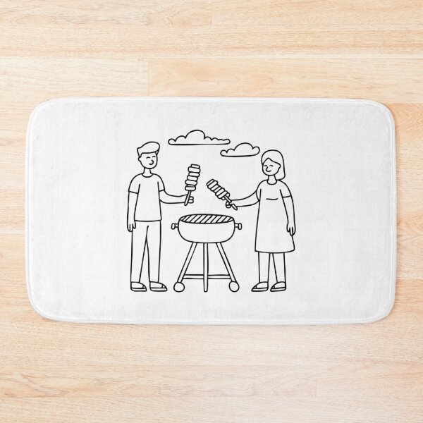 Item preview, Family grilling food on a barbecue designed and sold by rasagamastore.