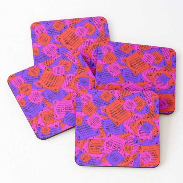 Item preview, A bright pattern of signs with the question "Who is a dictator?" designed and sold by Cherevan.