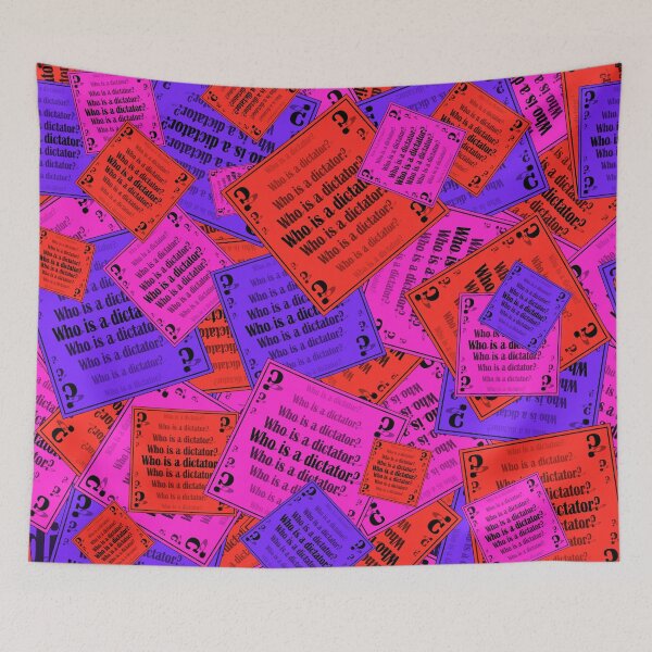 Item preview, A bright pattern of signs with the question "Who is a dictator?" designed and sold by Cherevan.