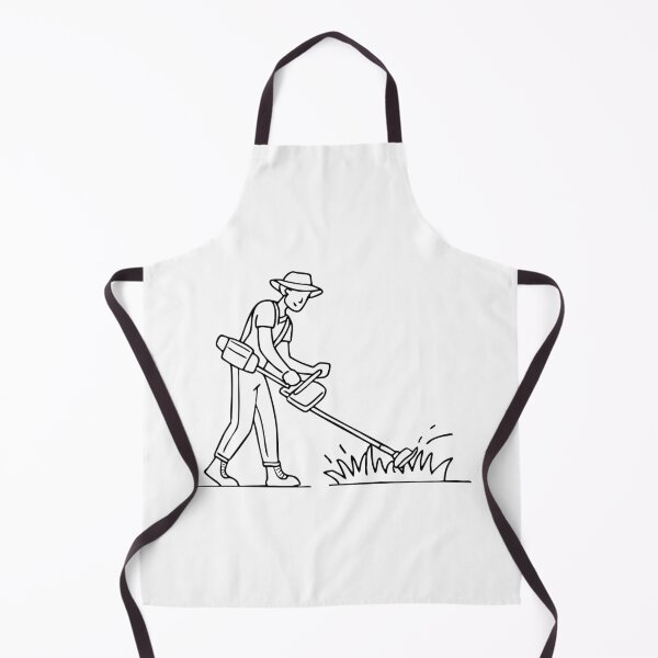 Item preview, Gardener trimming grass with a cutter designed and sold by rasagamastore.