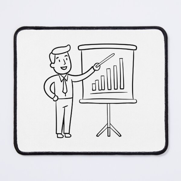 Item preview, Presenter drawing a bar graph in a meeting designed and sold by rasagamastore.