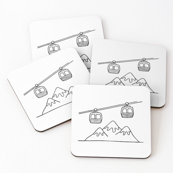 Item preview, Snowy mountain with gondola lift above designed and sold by rasagamastore.