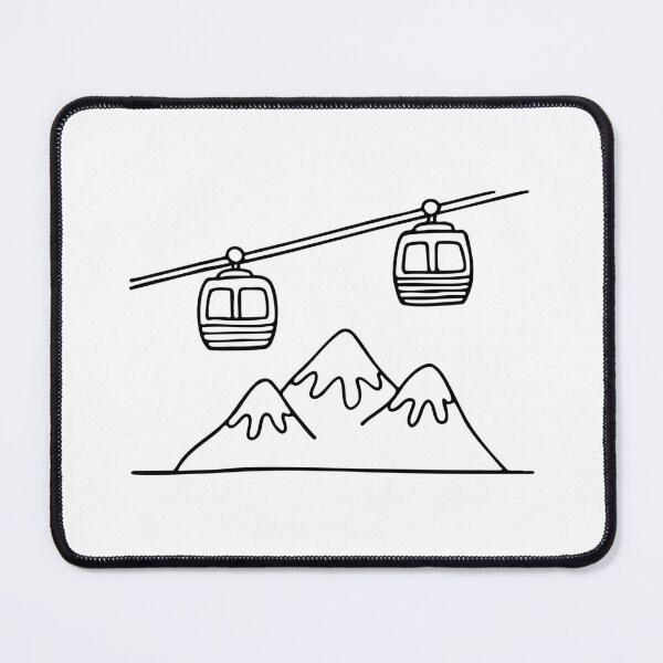 Item preview, Snowy mountain with gondola lift above designed and sold by rasagamastore.