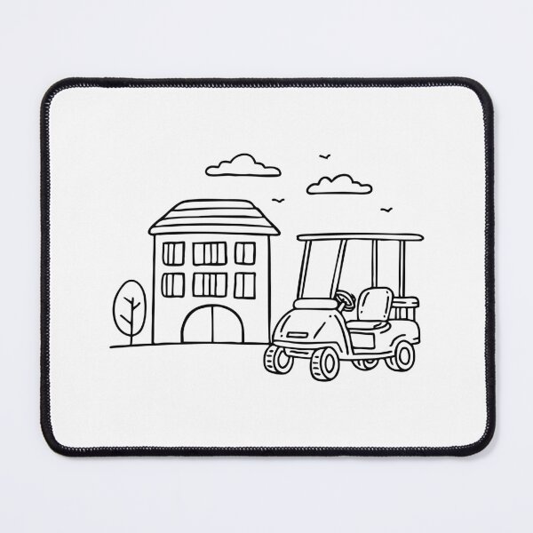 Item preview, Doodle illustration of a family riding in a golf cart designed and sold by rasagamastore.
