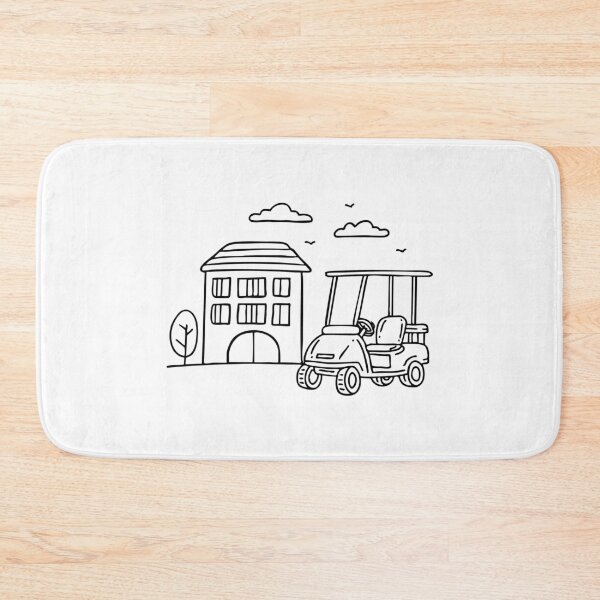 Item preview, Doodle illustration of a family riding in a golf cart designed and sold by rasagamastore.