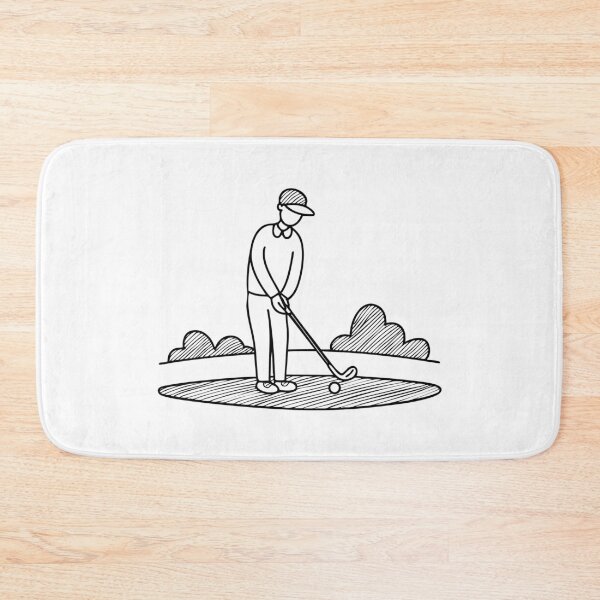 Item preview, Doodle illustration of a golfer preparing a shot designed and sold by rasagamastore.