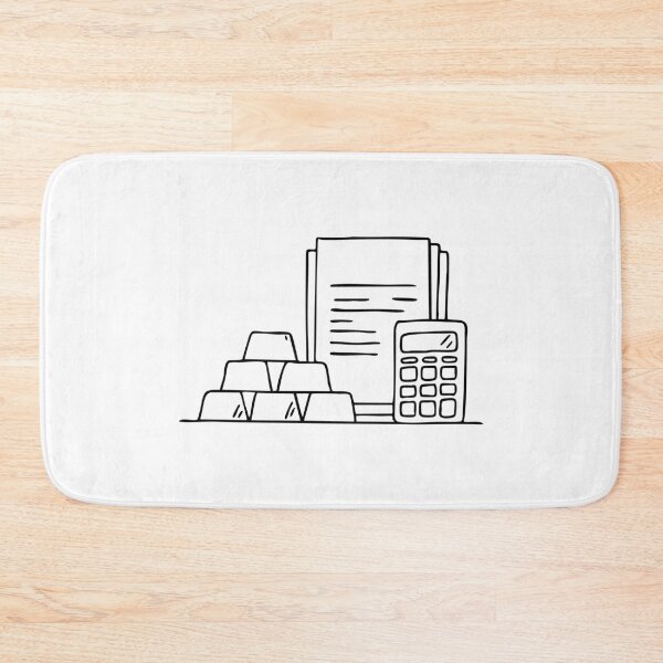 Item preview, Doodle illustration of a gold bar with financial documents designed and sold by rasagamastore.