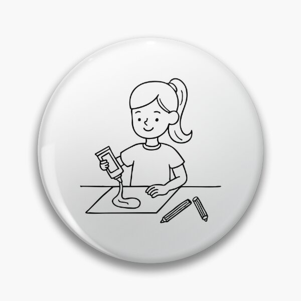 Item preview, Doodle illustration of a child using glue for a craft designed and sold by rasagamastore.