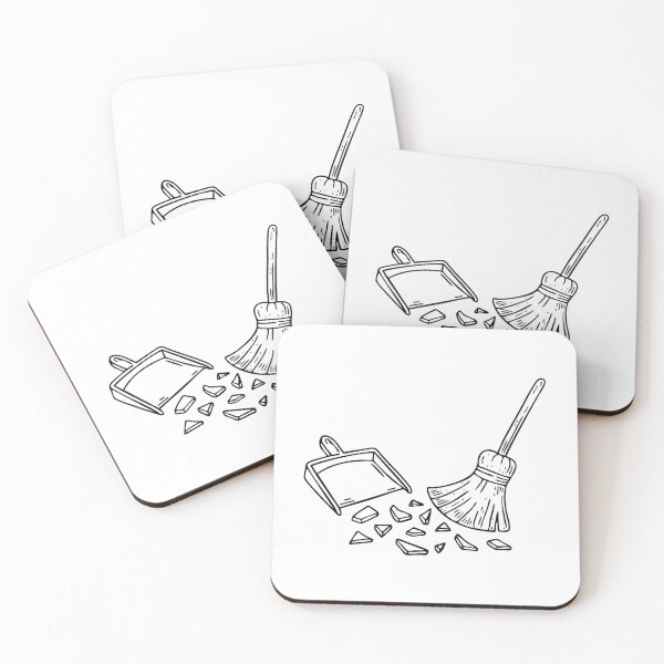 Item preview, Doodle illustration of cleaning glass shards with a broom designed and sold by rasagamastore.