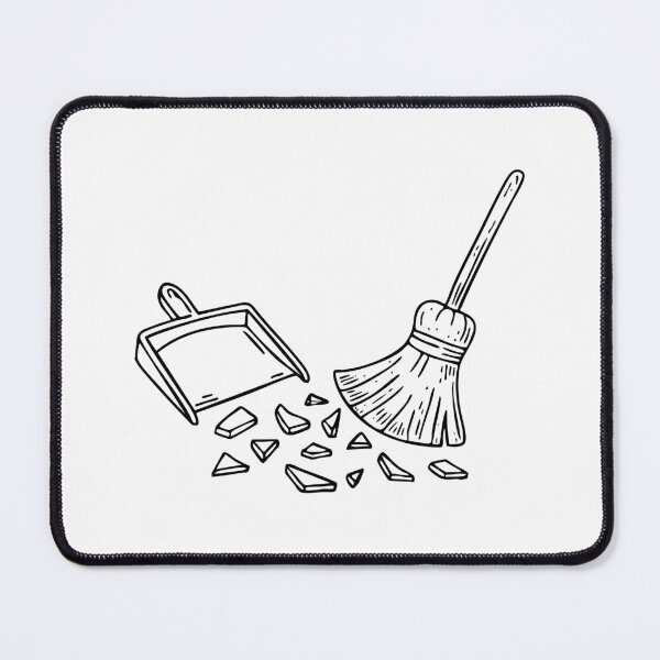 Item preview, Doodle illustration of cleaning glass shards with a broom designed and sold by rasagamastore.