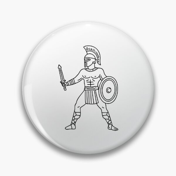 Item preview, Doodle illustration of a gladiator designed and sold by rasagamastore.