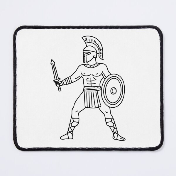 Item preview, Doodle illustration of a gladiator designed and sold by rasagamastore.