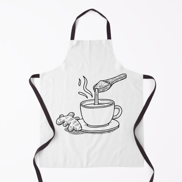 Item preview, Doodle illustration of ginger grated into a pot of tea designed and sold by rasagamastore.