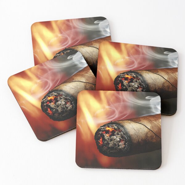 Item preview, Smoldering Heat - Lit Cigar with Glowing Embers and Fiery Flames Digital AI Generated Art designed and sold by OlfactoART Studio.