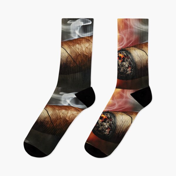 Item preview, Smoldering Heat - Lit Cigar with Glowing Embers and Fiery Flames Digital AI Generated Art designed and sold by OlfactoART Studio.