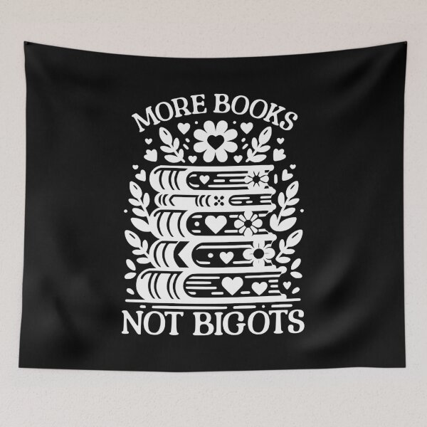 Item preview, More books not bigots - bookish flowers designed and sold by EvergreenWhimsy.