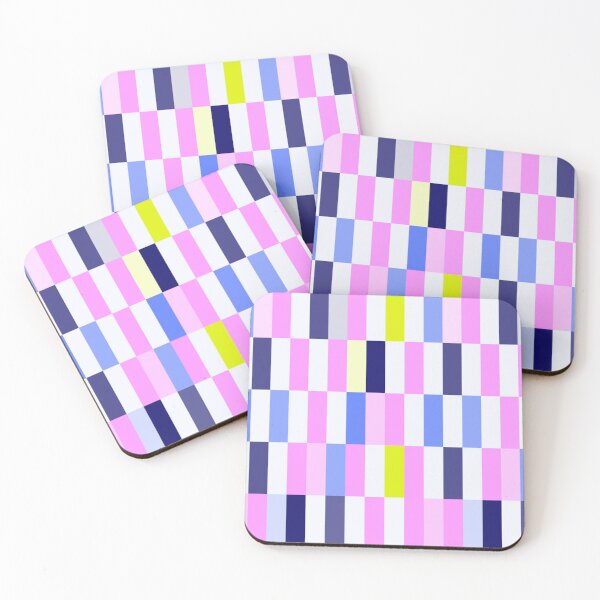 Item preview, Vibrant Neon Pop Geometric Stripes - Pink Lilac Electric Yellow Navy Purple designed and sold by wild.geranium.design.