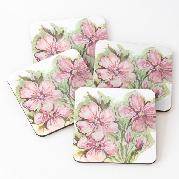 Item preview, Pink Watercolor Wildflowers designed and sold by Kara Draws.