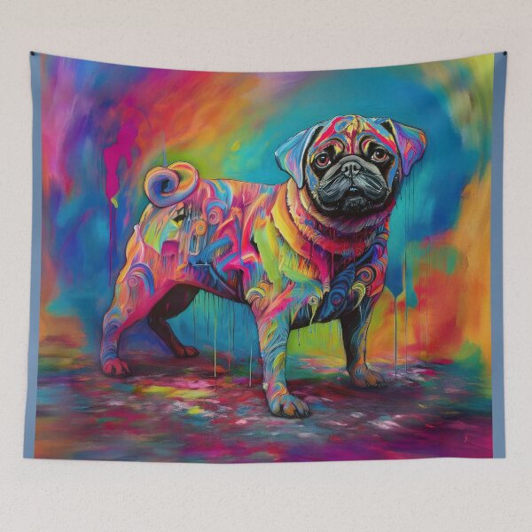 Item preview, Urban Abstract Graffiti Pug Dog – Vibrant Street Art Style designed and sold by Phat Dog Designs .