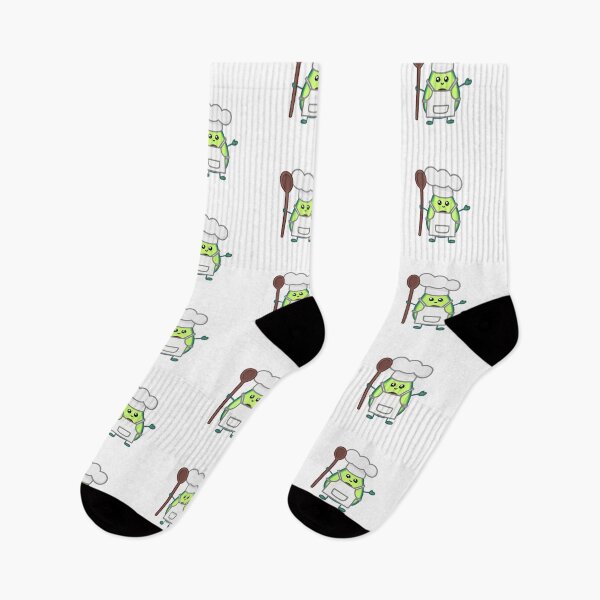 Item preview, Avocado kawaii chef illustration with wooden spoon chef hat and apron designed and sold by ZerpaGiovanna.