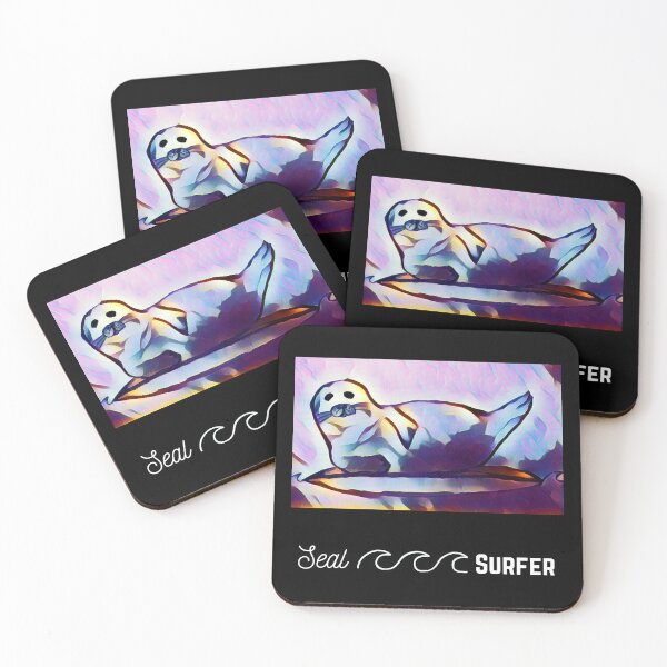 Item preview, Abstract Harbor Seal Surfer designed and sold by MarineArtOaki.