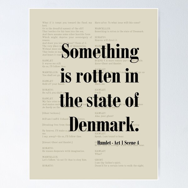 Item preview, Something is Rotten Hamlet Shakespeare Quote Literature designed and sold by kakarikihill.