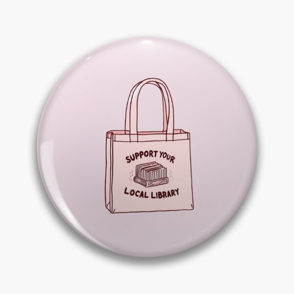 Item preview, Linda bolsa de tela rosa para libros "Apoya a tu biblioteca local" designed and sold by needfulthingsco.