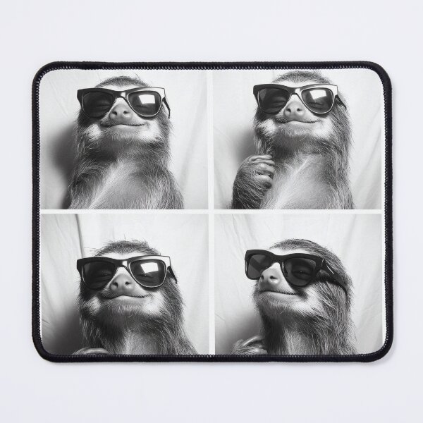 Item preview,  sloth with solid black sunglasses, making different happy face expressions designed and sold by Stillness store.