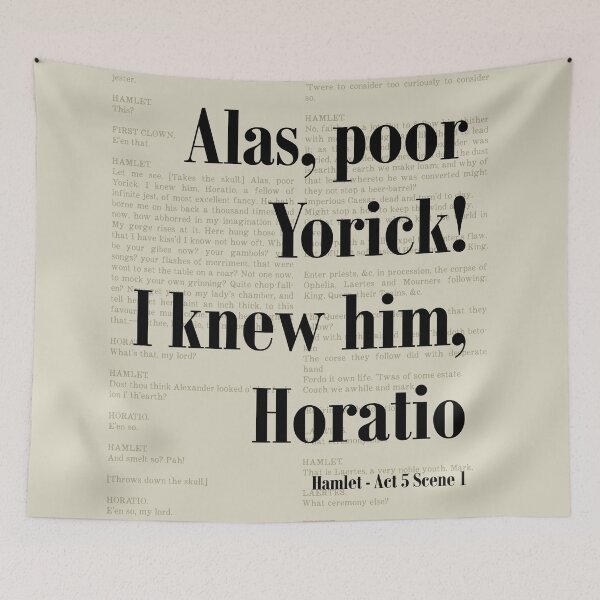 Item preview, Alas Poor Yorick Hamlet Shakespeare Quote Literature designed and sold by kakarikihill.