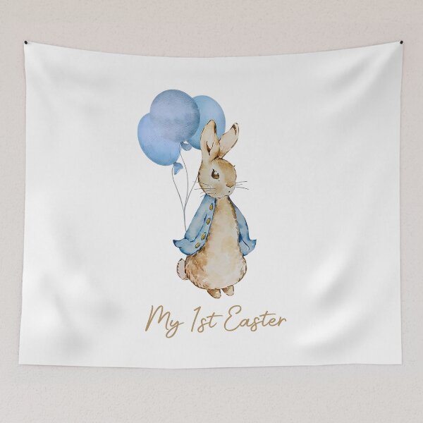 Item preview, My First Easter Bunny with Blue Balloons designed and sold by JoelFox165.