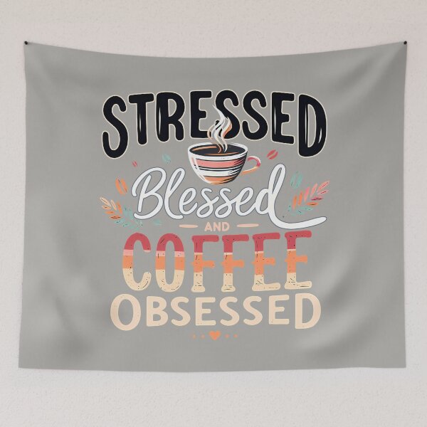 Item preview, Stressed Blessed and Coffee Obsessed, typography designed and sold by maxmaj.